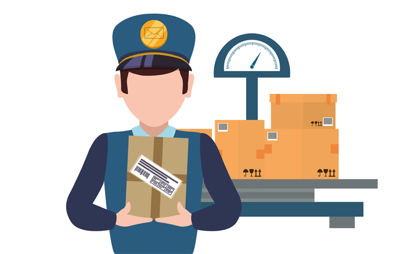 Cargo inspection officer checking shipment